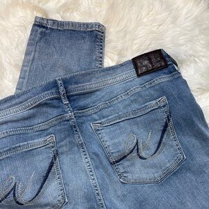 Express Light Blue Straight Leg Jeans